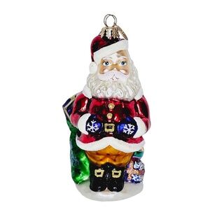Radko HO HO HOLIDAY Christmas Ornament 01-0160-0 Jolly Santa With Presen…